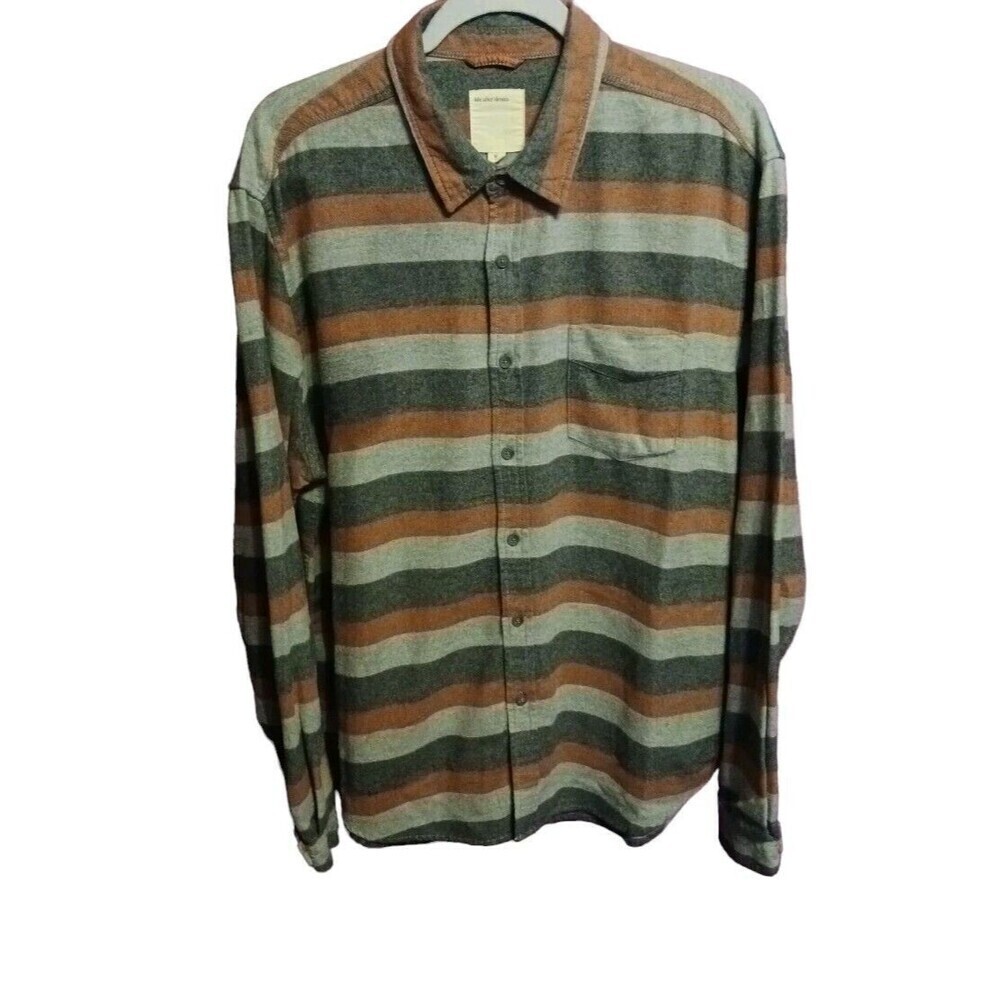 Life/After/Denim Shirt Men's Multicolored Stripe Long Sleeve Button Up Size XL